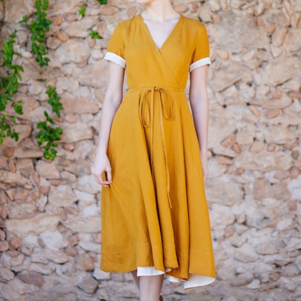 Son de Flor wrap dress in Marigold